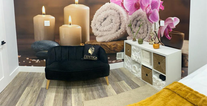 The welcoming interior of E’Stetica Beauty Lounge